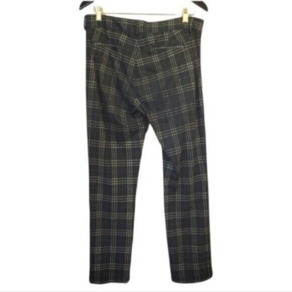 Kut From The Kloth | Plaid Slim Skinny Leg Pants Dark Green - Picture 2 of 5